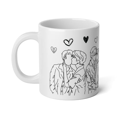 Love is Universal - LGBTQ+ Couples Line Art Mega Mug, 20oz - Mug - The Lucky Wombat