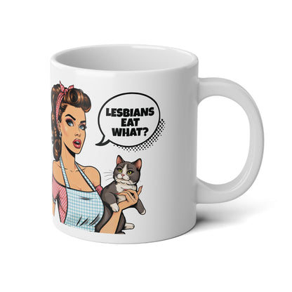Mega Mug Lesbian Eat What White 20oz - Mug - The Lucky Wombat