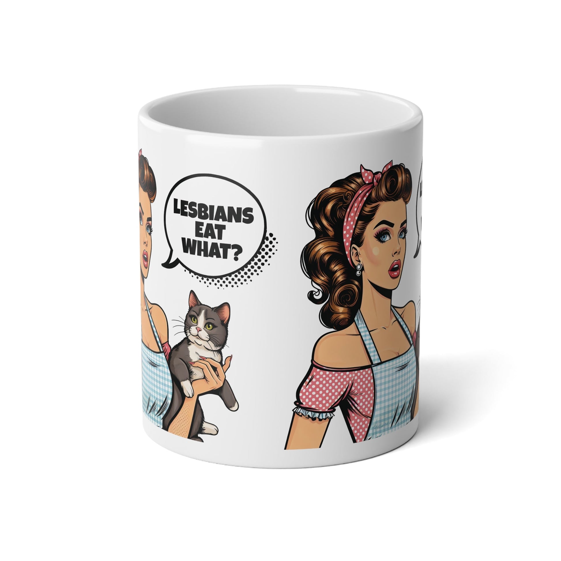 Mega Mug Lesbian Eat What White 20oz - Mug - The Lucky Wombat