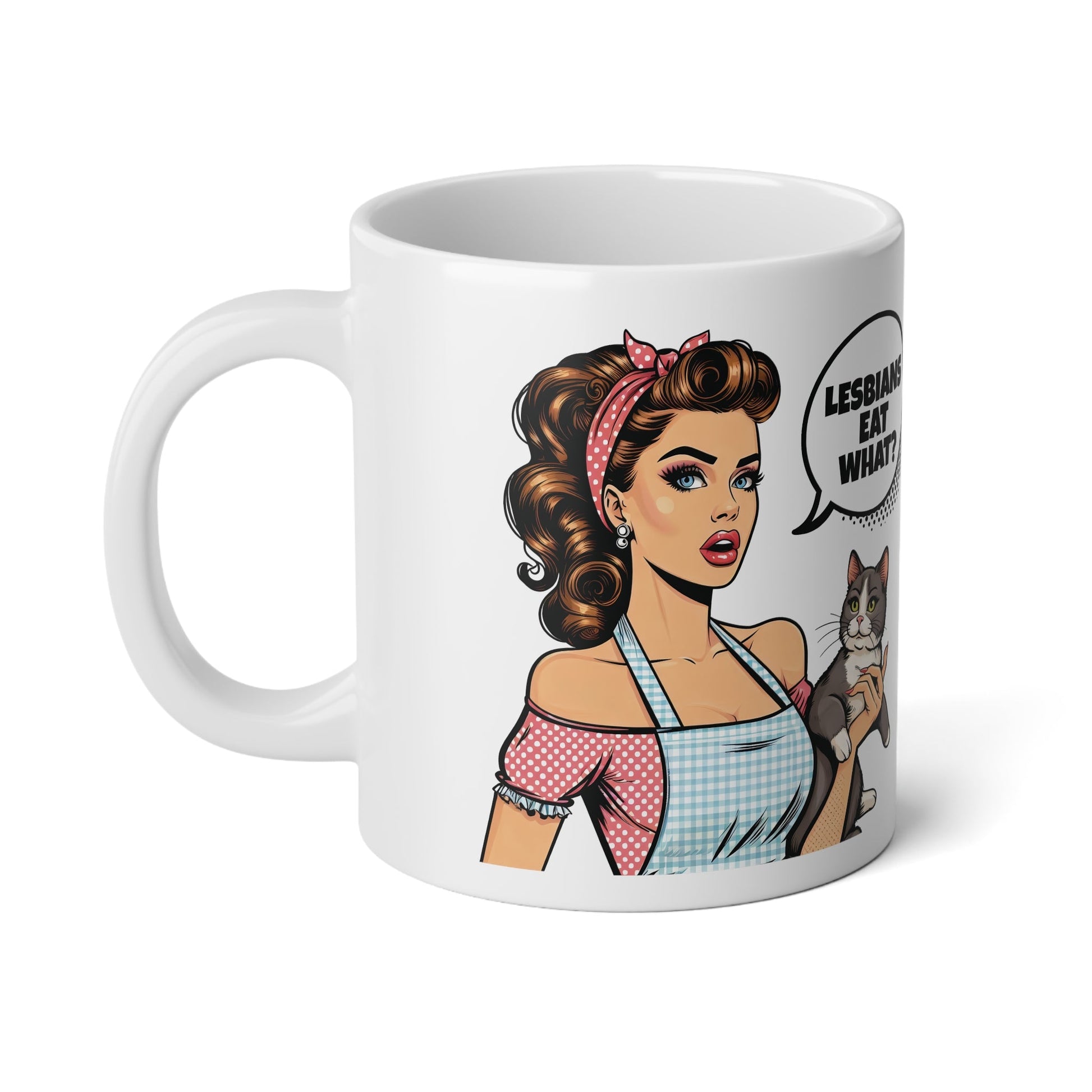 Mega Mug Lesbian Eat What White 20oz - Mug - The Lucky Wombat