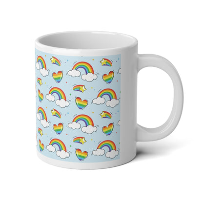 Mug - Rainbow Dreams, Celebrate Love and Joy Every Morning 20oz - Mug - The Lucky Wombat