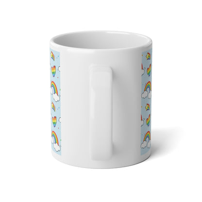 Mug - Rainbow Dreams, Celebrate Love and Joy Every Morning 20oz - Mug - The Lucky Wombat