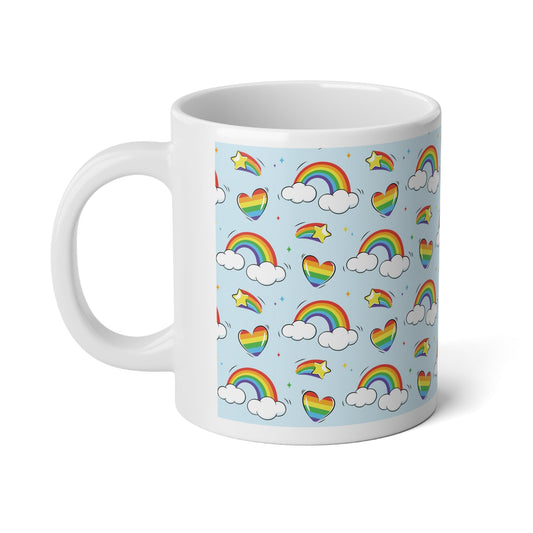 Mug - Rainbow Dreams, Celebrate Love and Joy Every Morning 20oz - Mug - The Lucky Wombat