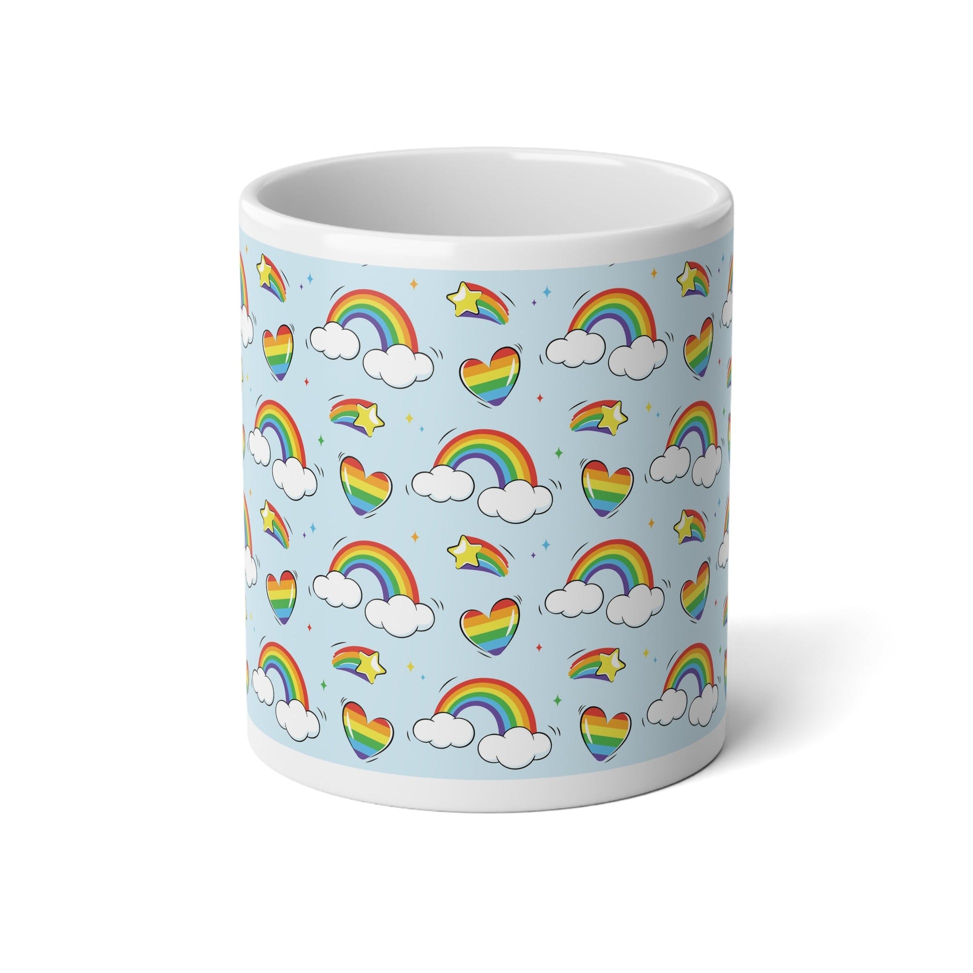 Mug - Rainbow Dreams, Celebrate Love and Joy Every Morning 20oz - Mug - The Lucky Wombat