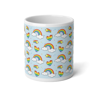 Mug - Rainbow Dreams, Celebrate Love and Joy Every Morning 20oz - Mug - The Lucky Wombat