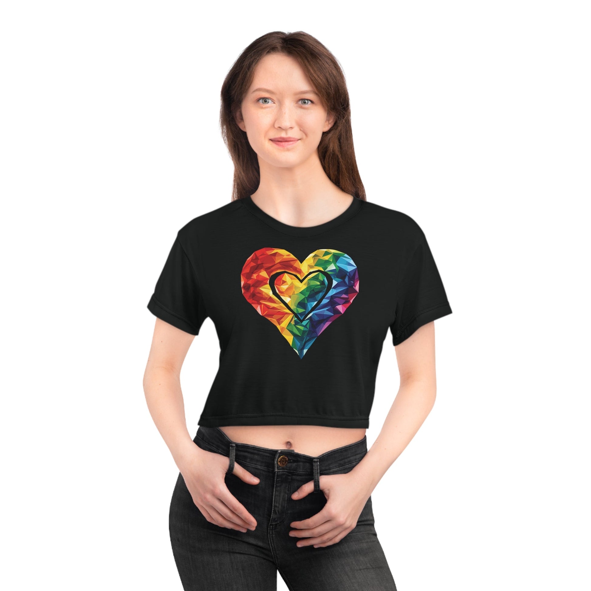 Polygon Heart - Crop Top - All Over Prints - The Lucky Wombat