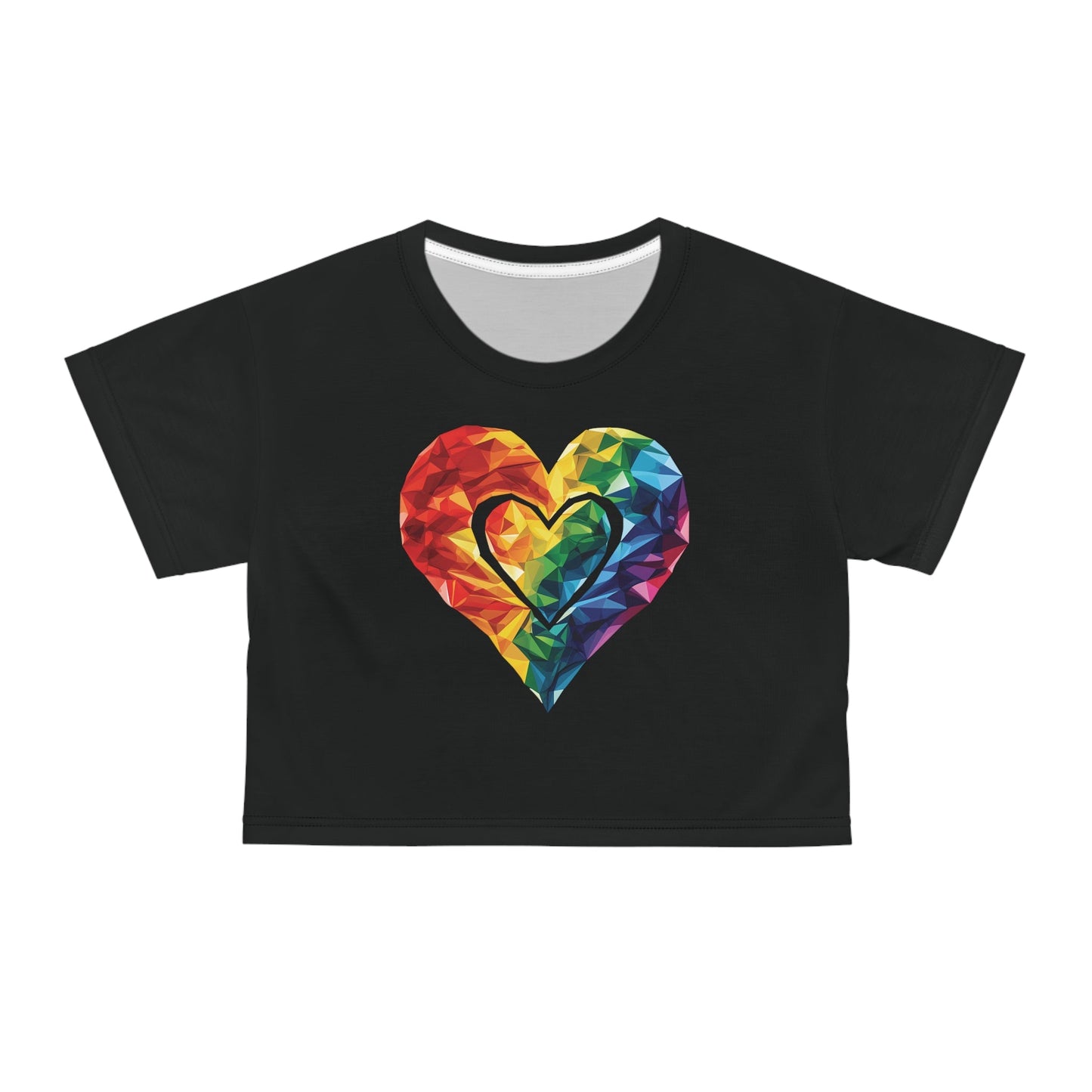 Polygon Heart - Crop Top - All Over Prints - The Lucky Wombat