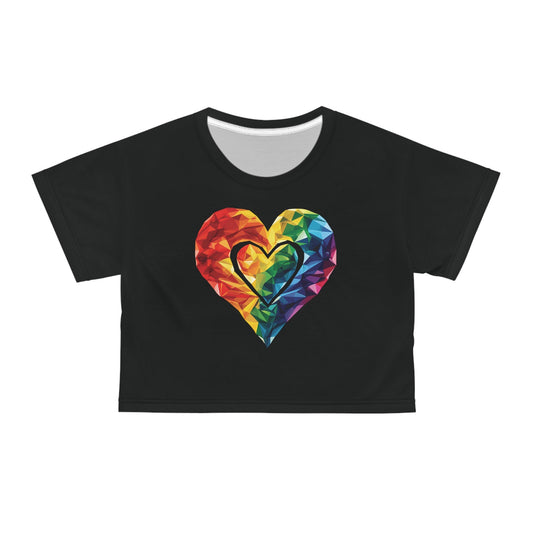 Polygon Heart - Crop Top - All Over Prints - The Lucky Wombat