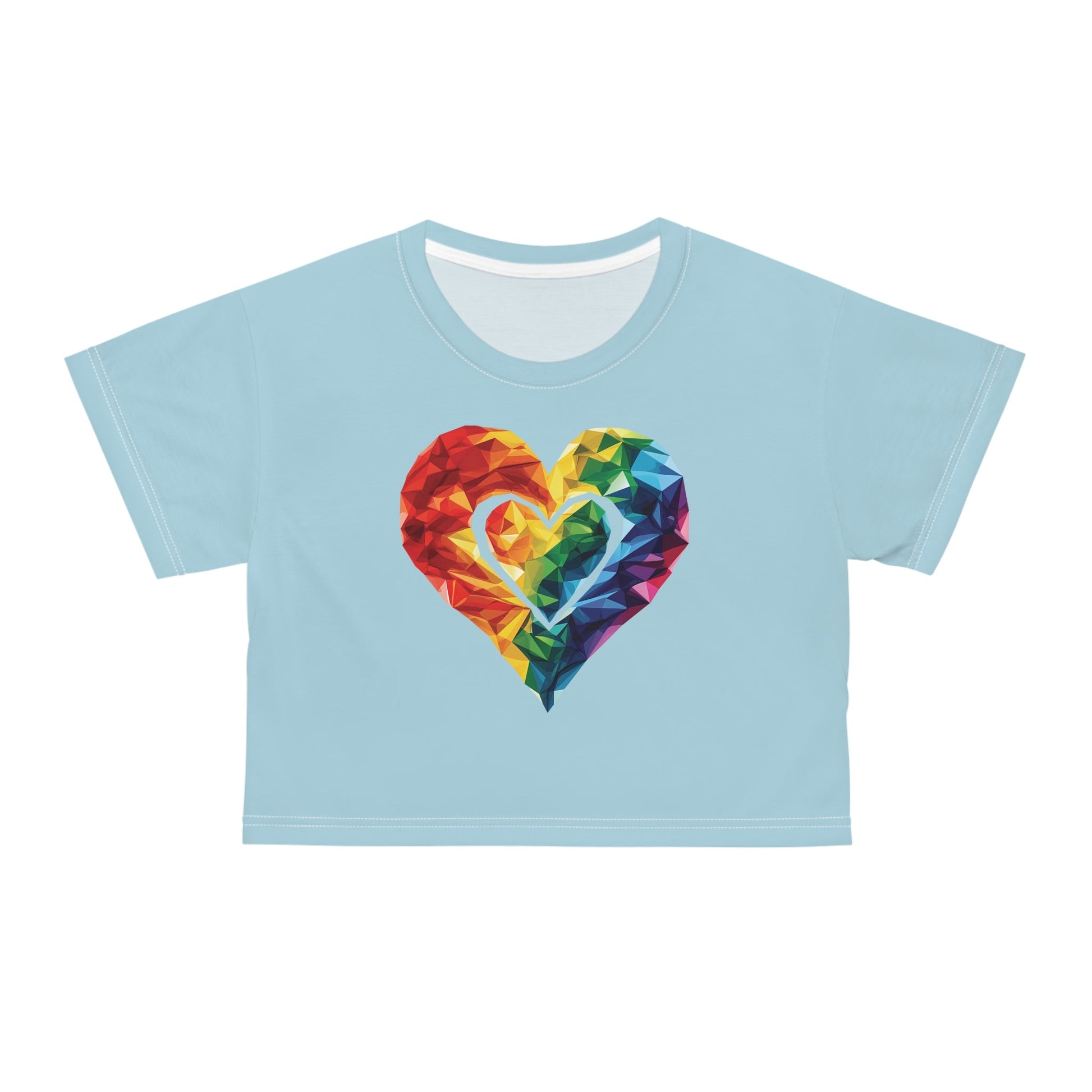 Polygon Heart - Crop Top - All Over Prints - The Lucky Wombat