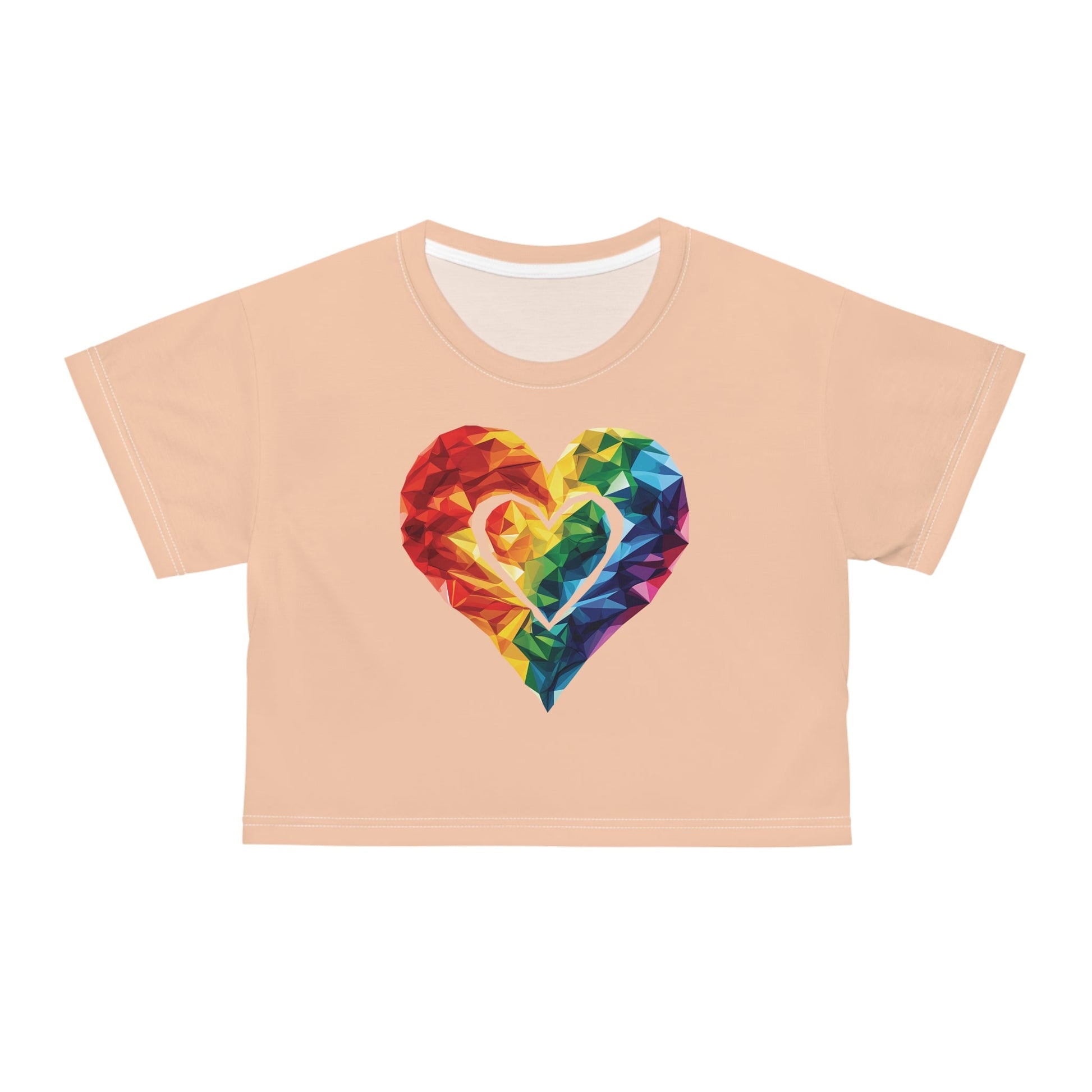 Polygon Heart - Crop Top - All Over Prints - The Lucky Wombat