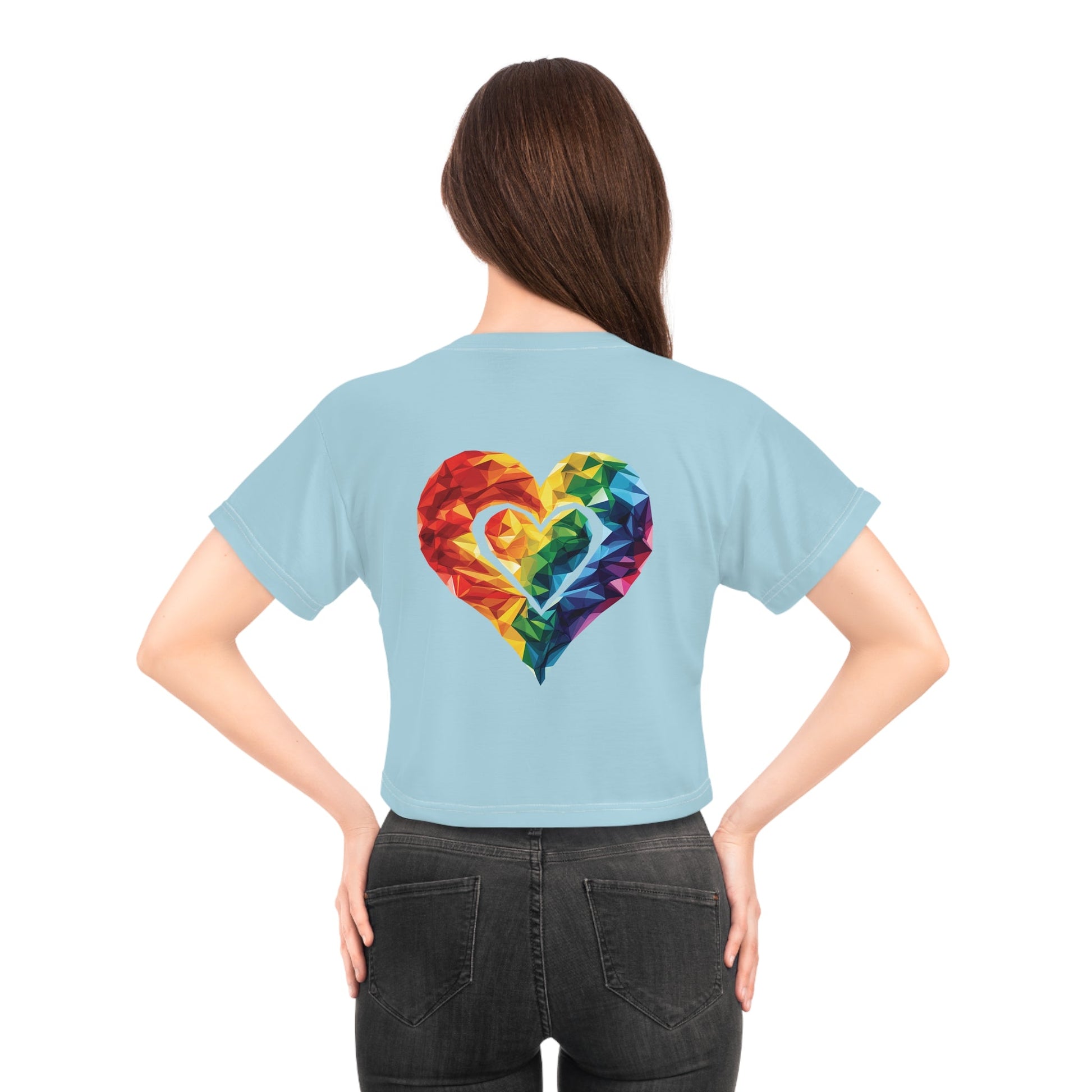 Polygon Heart - Crop Top - All Over Prints - The Lucky Wombat