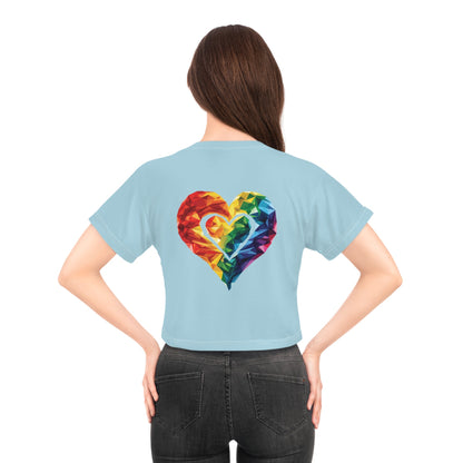 Polygon Heart - Crop Top - All Over Prints - The Lucky Wombat