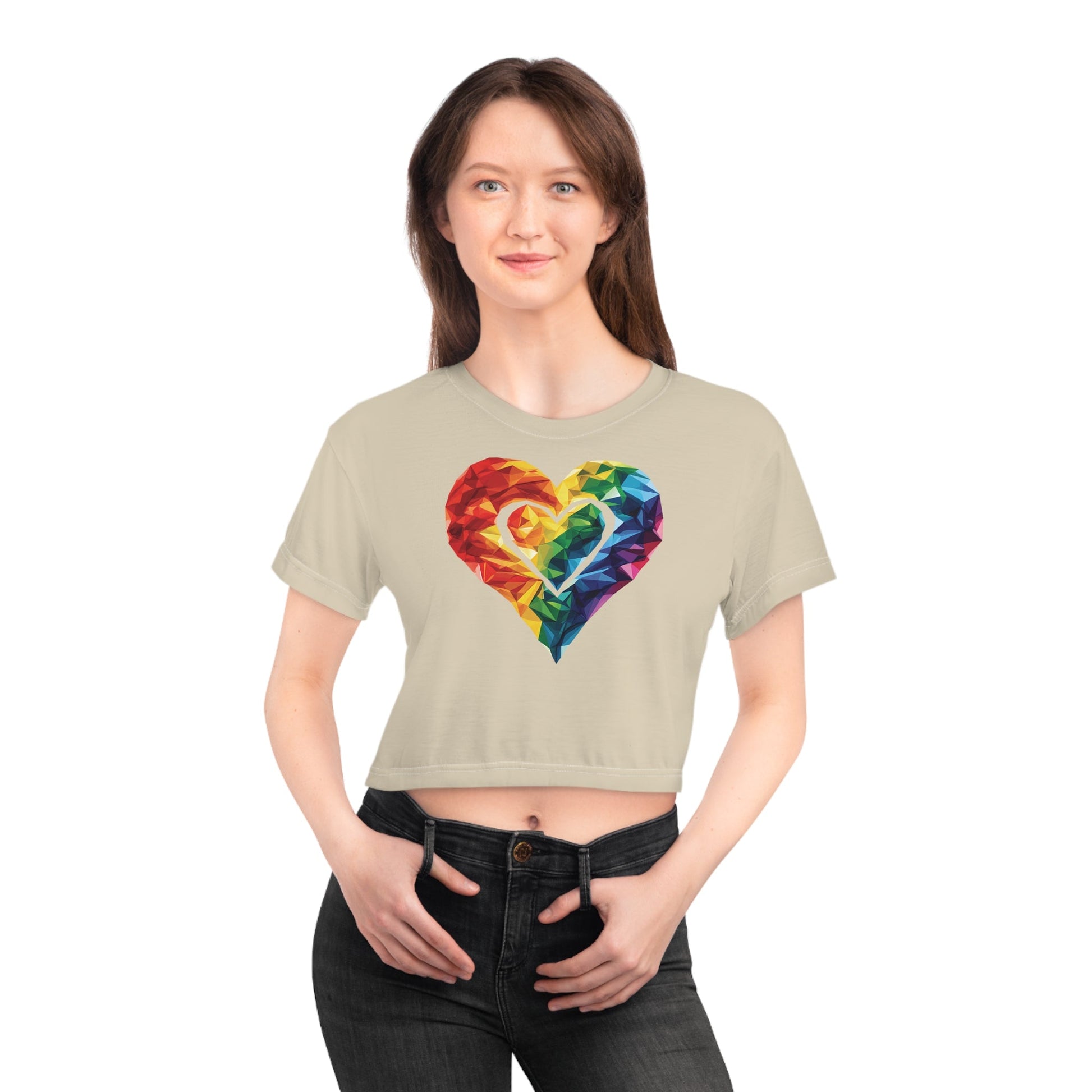 Polygon Heart - Crop Top - All Over Prints - The Lucky Wombat