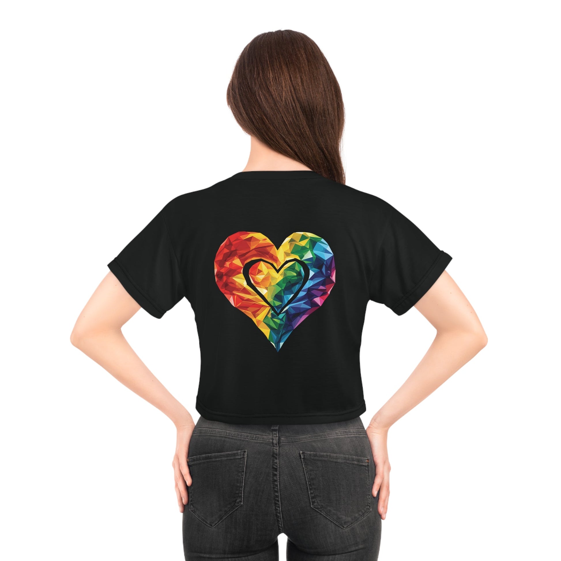 Polygon Heart - Crop Top - All Over Prints - The Lucky Wombat