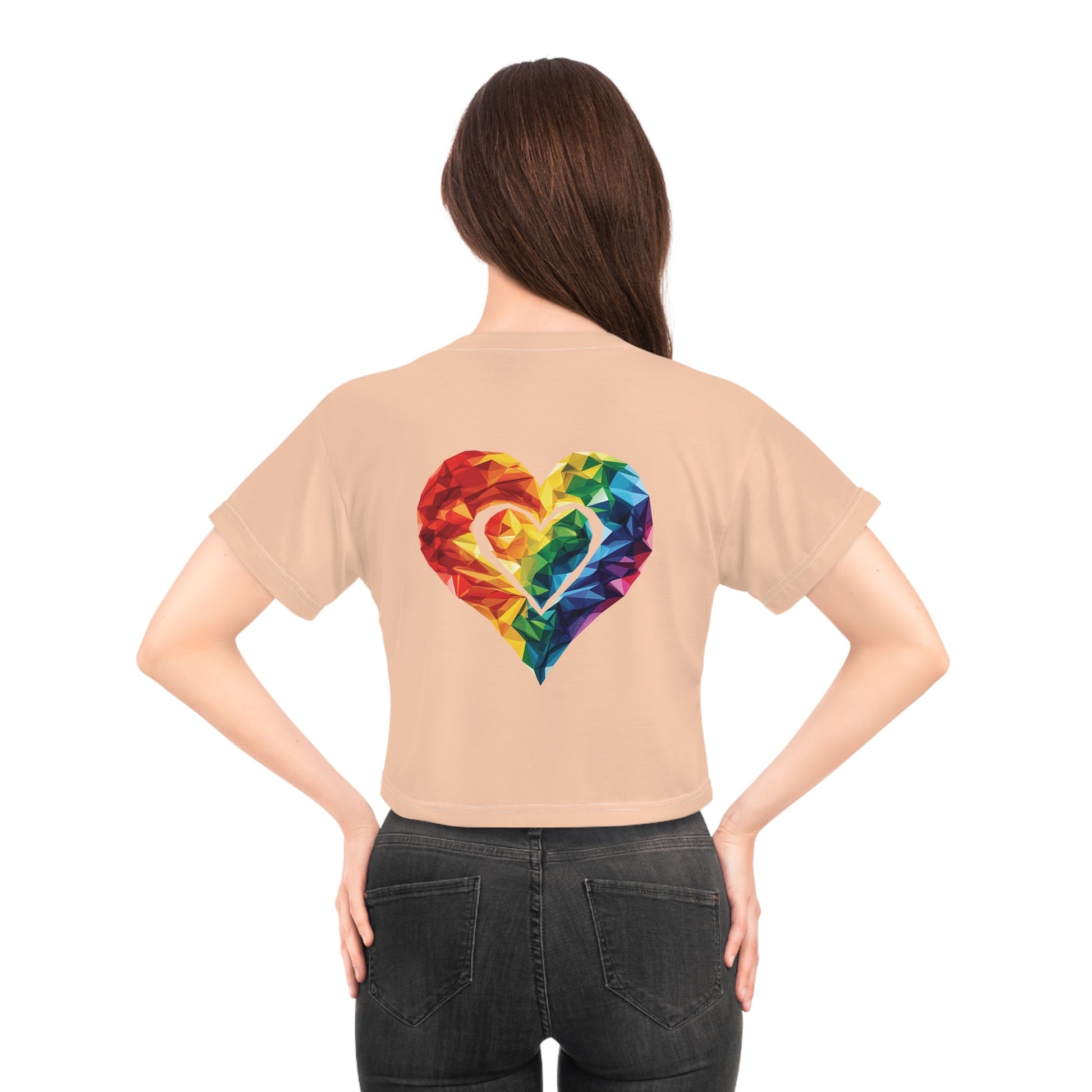 Polygon Heart - Crop Top - All Over Prints - The Lucky Wombat