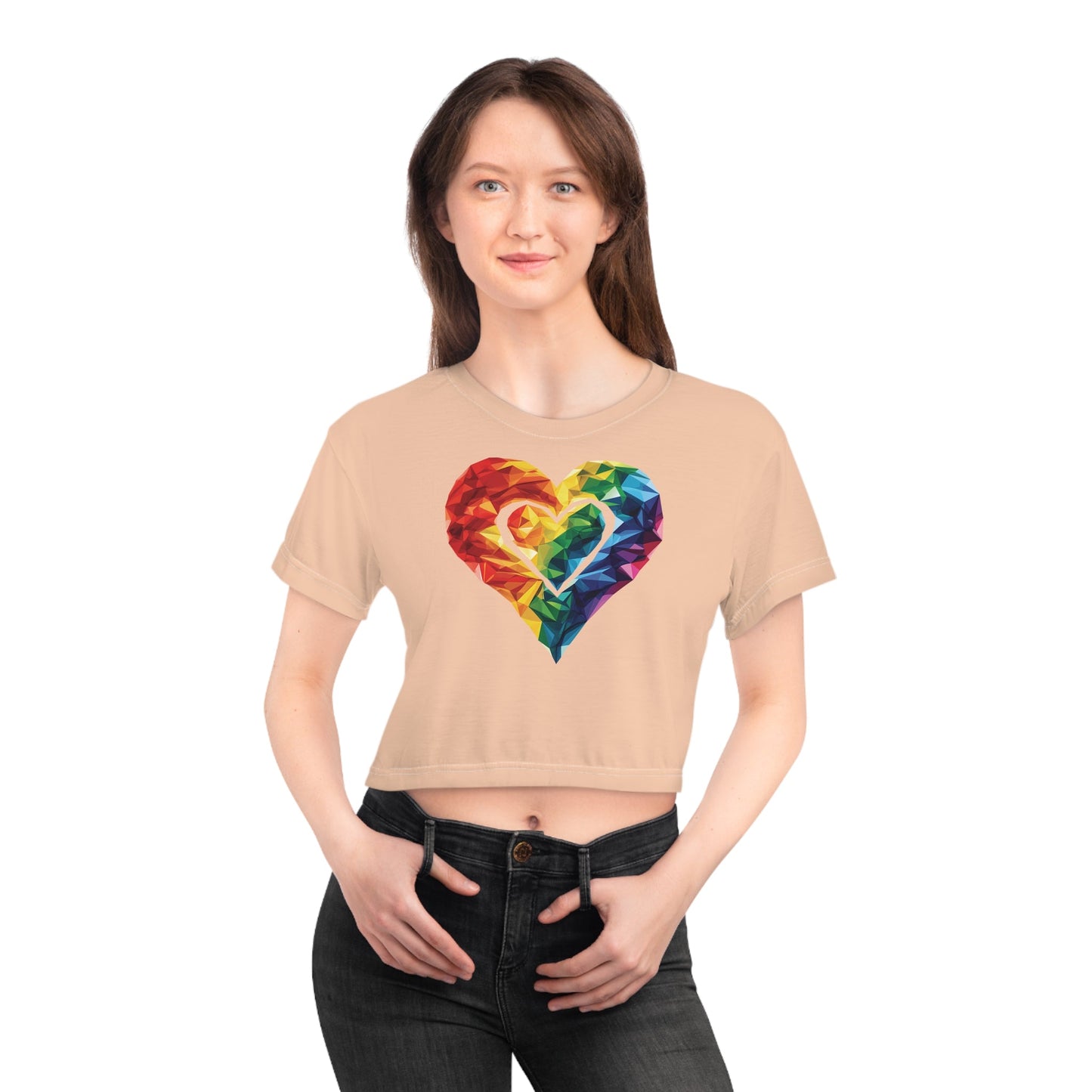 Polygon Heart - Crop Top - All Over Prints - The Lucky Wombat