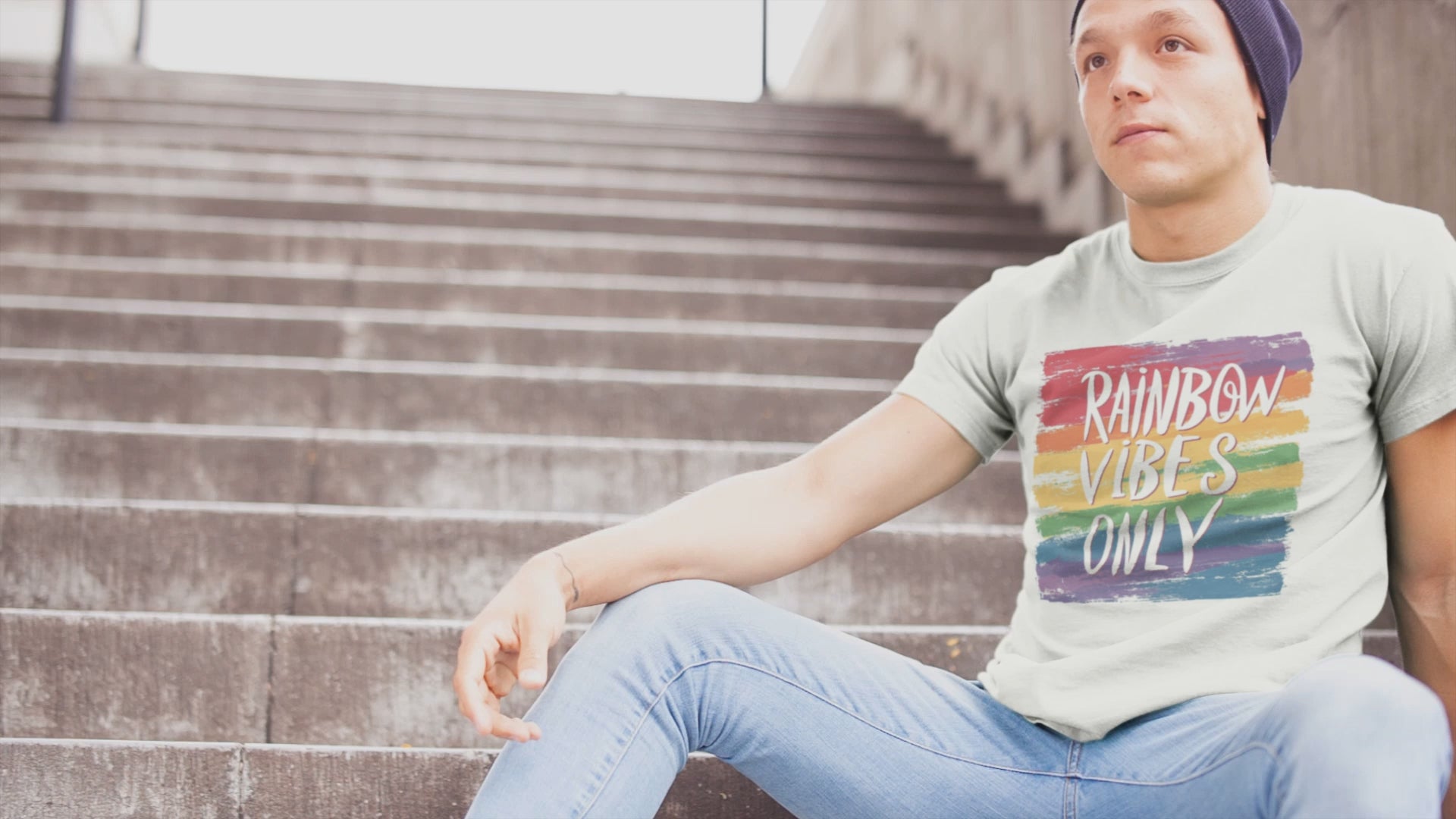 Load video: Rainbow Vibes Only T-Shirt