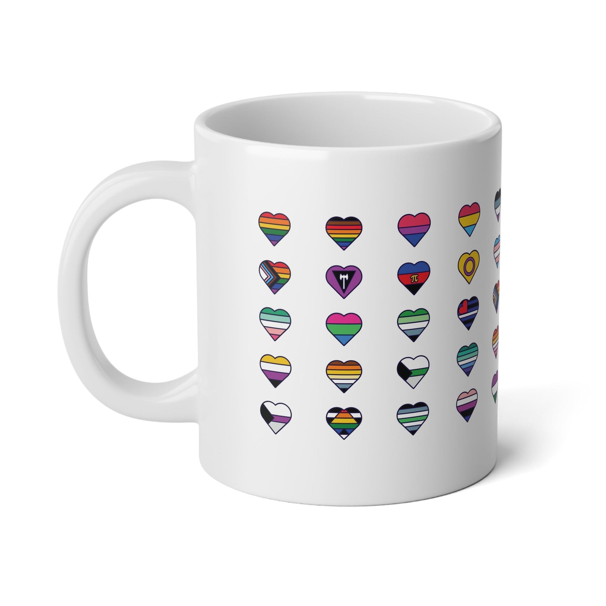 Pride Hearts Mug - 20oz LGBTQ+ Flag Design - Mug - The Lucky Wombat