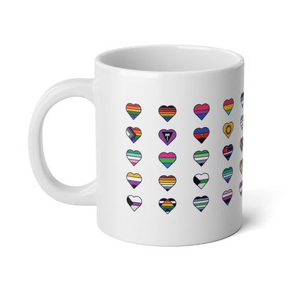 Pride Hearts Mug - 20oz LGBTQ+ Flag Design - Mug - The Lucky Wombat