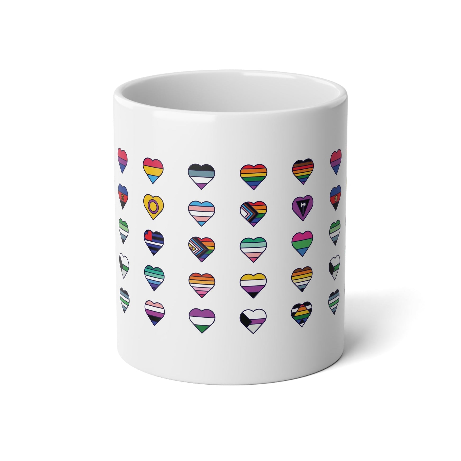 Pride Hearts Mug - 20oz LGBTQ+ Flag Design - Mug - The Lucky Wombat