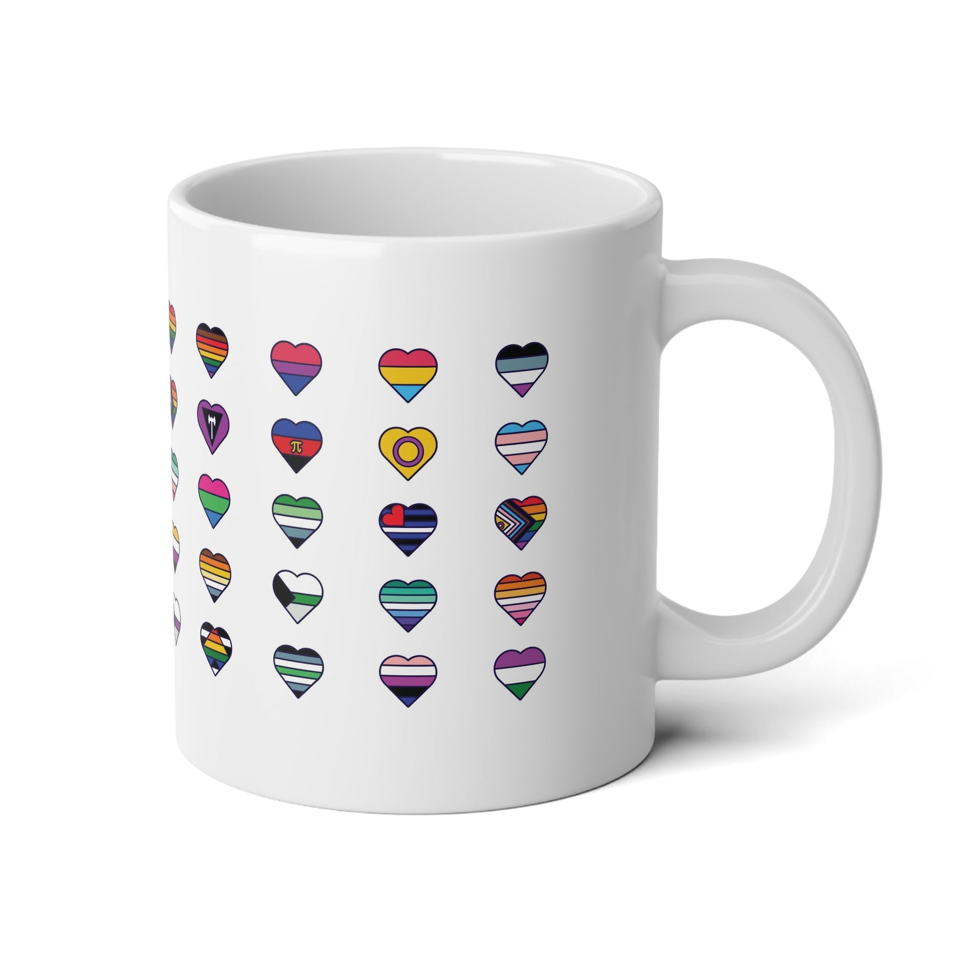 Pride Hearts Mug - 20oz LGBTQ+ Flag Design - Mug - The Lucky Wombat