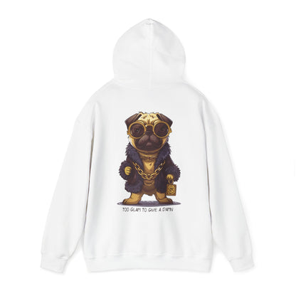 Pug Life Hoodie - Too Glam To Give a Damn - Hoodie - The Lucky Wombat