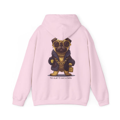 Pug Life Hoodie - Too Glam To Give a Damn - Hoodie - The Lucky Wombat