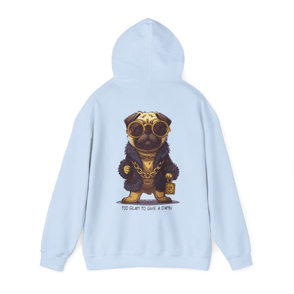 Pug Life Hoodie - Too Glam To Give a Damn - Hoodie - The Lucky Wombat