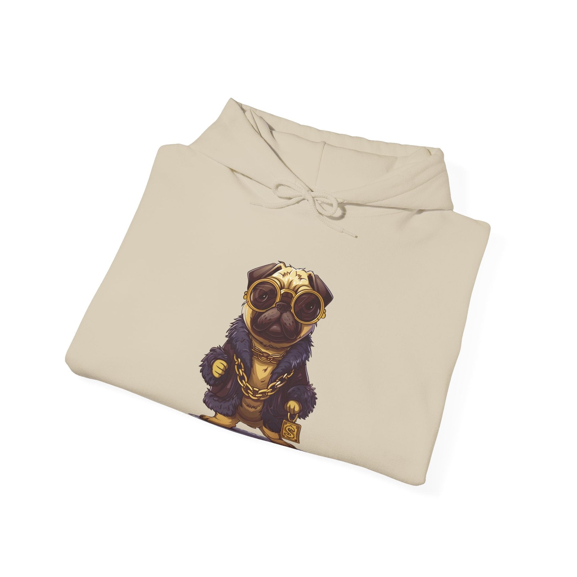 Pug Life Hoodie - Too Glam To Give a Damn - Hoodie - The Lucky Wombat