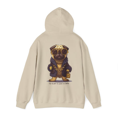 Pug Life Hoodie - Too Glam To Give a Damn - Hoodie - The Lucky Wombat