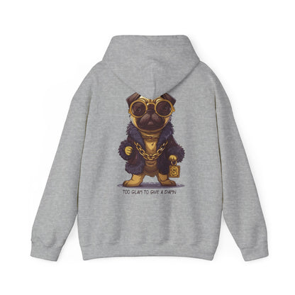Pug Life Hoodie - Too Glam To Give a Damn - Hoodie - The Lucky Wombat