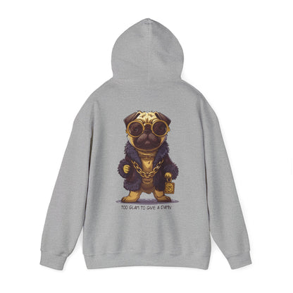 Pug Life Hoodie - Too Glam To Give a Damn - Hoodie - The Lucky Wombat