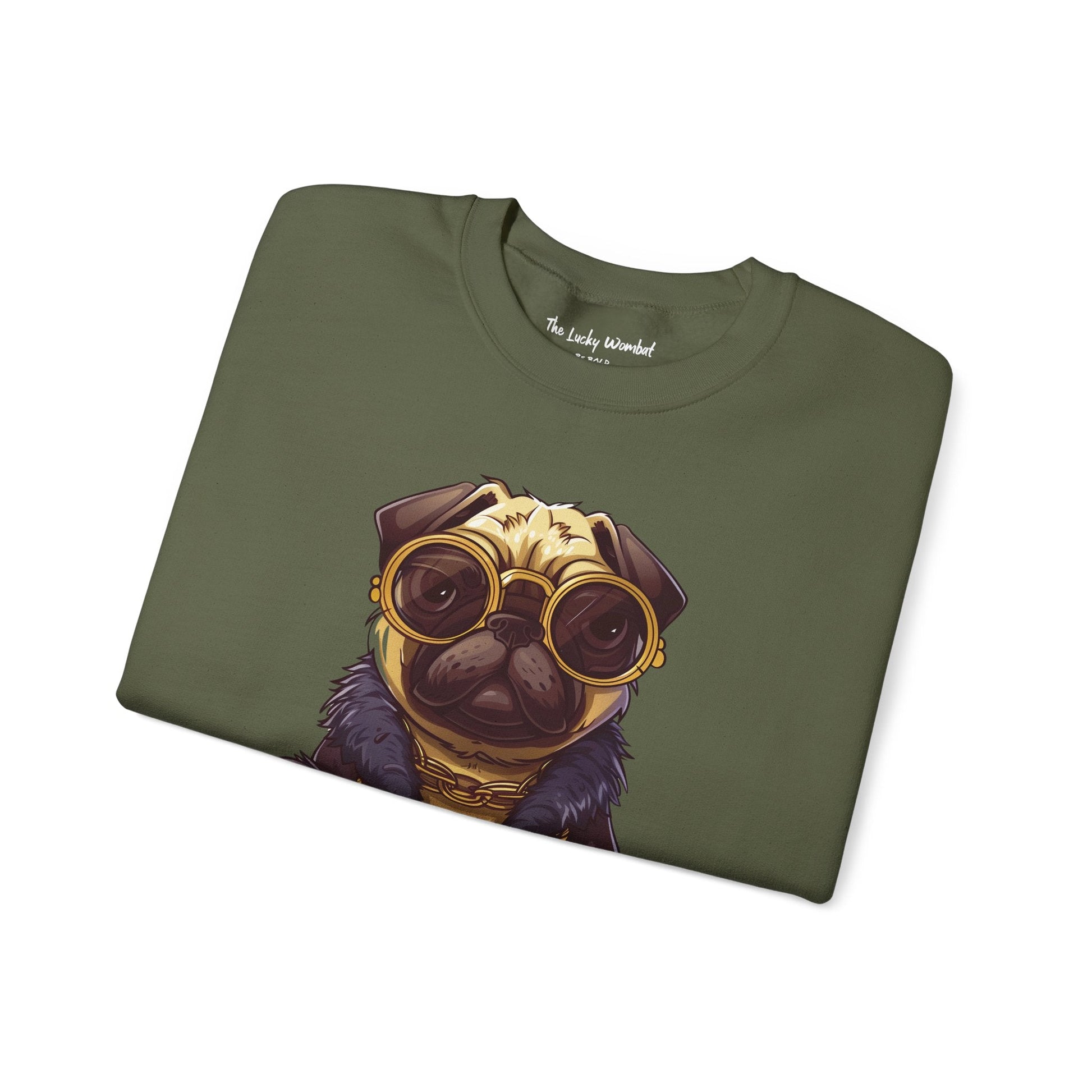 Pug Life Sweatshirt - Too Glam To Give a Damn - Sweatshirt - The Lucky Wombat