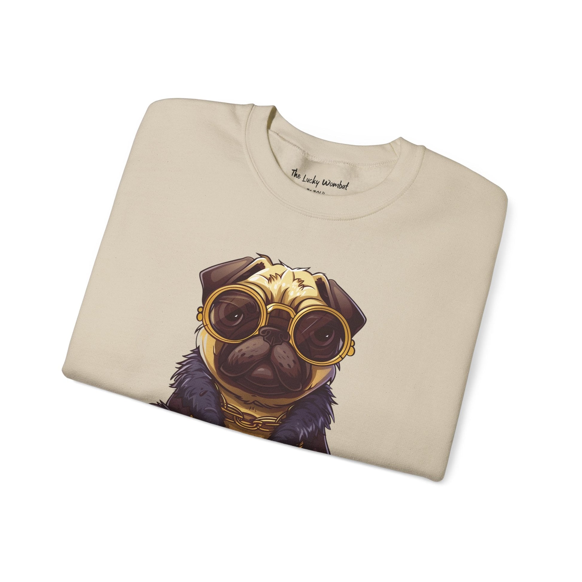 Pug Life Sweatshirt - Too Glam To Give a Damn - Sweatshirt - The Lucky Wombat