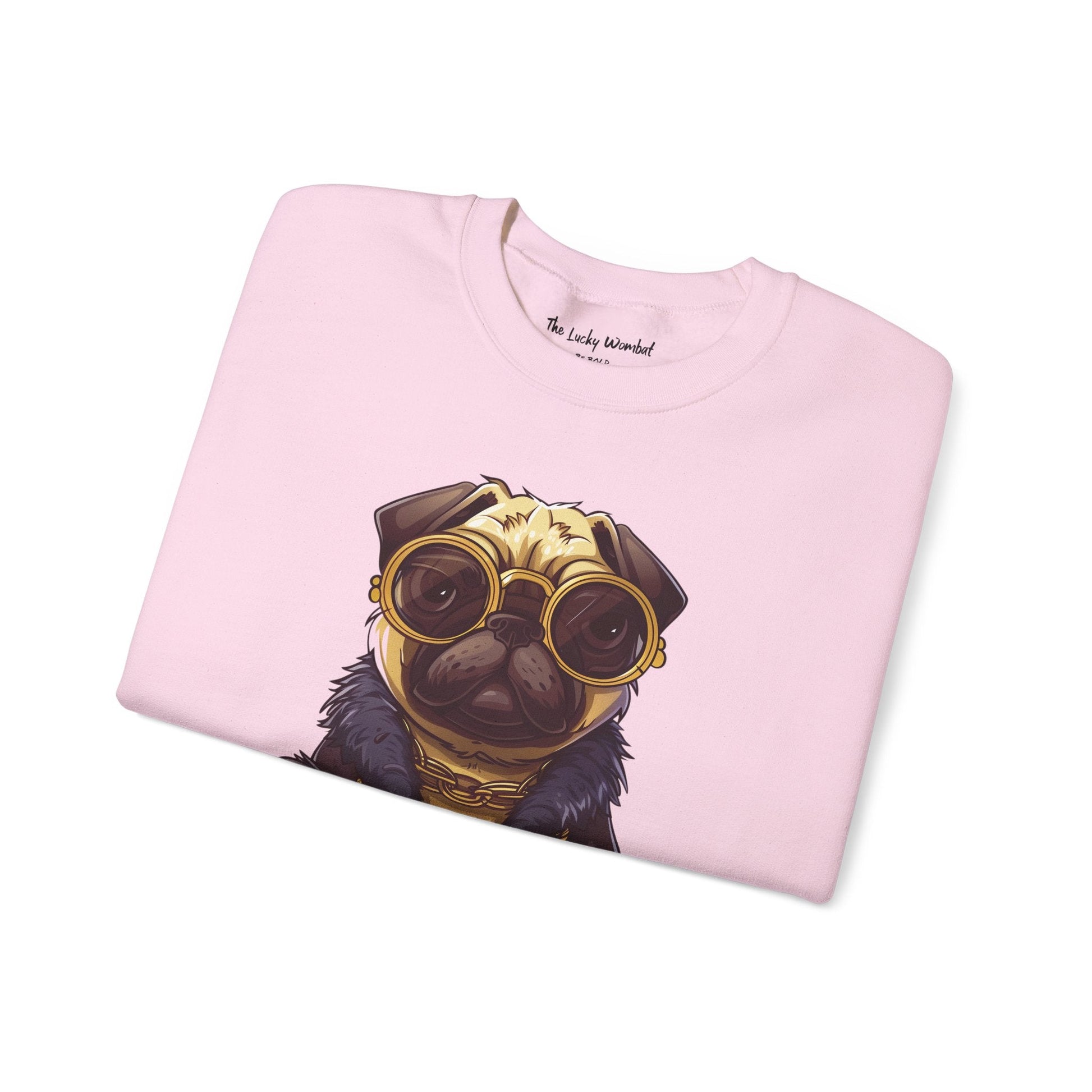 Pug Life Sweatshirt - Too Glam To Give a Damn - Sweatshirt - The Lucky Wombat