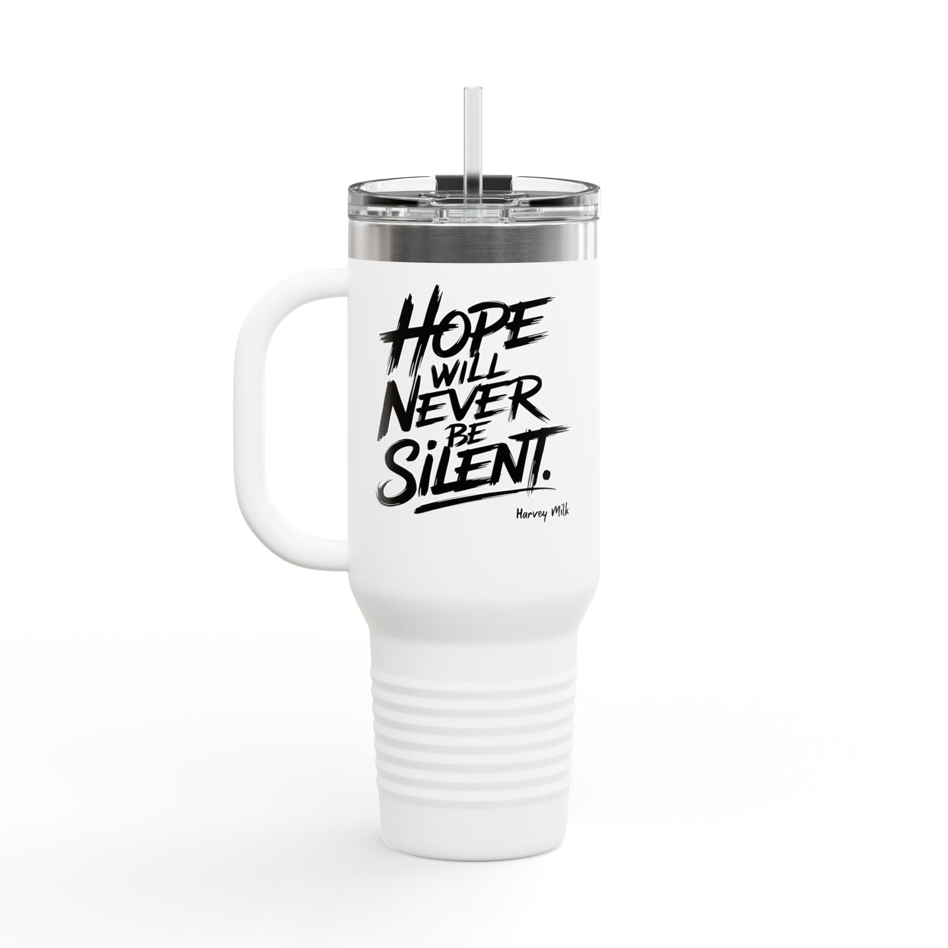 Quote Insulated Travel Mug, 40oz - Hope Will Never Be Silent - Mug - The Lucky Wombat