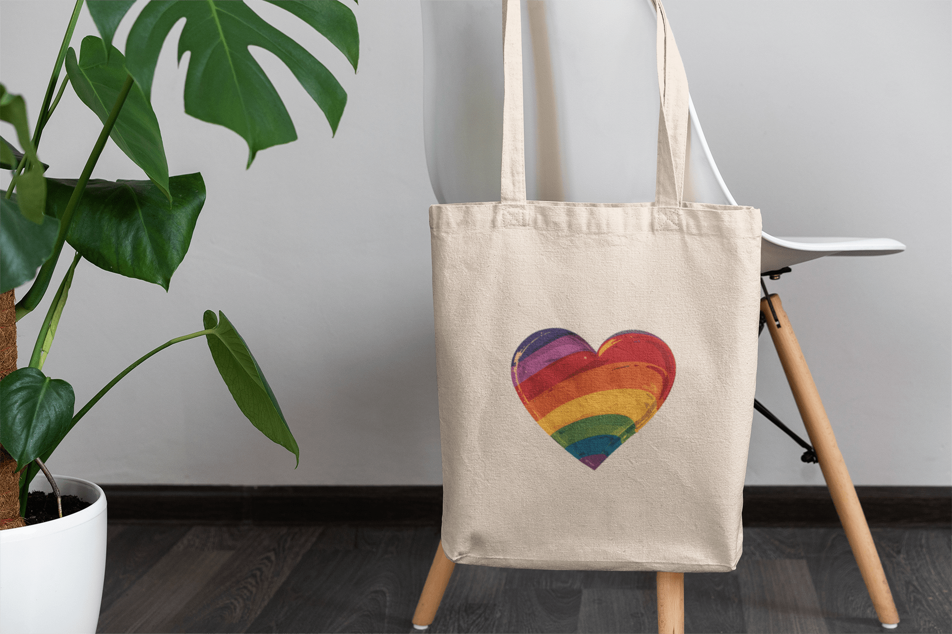 Rainbow-coloured Heart - Tote Bag - Bags The Lucky Wombat