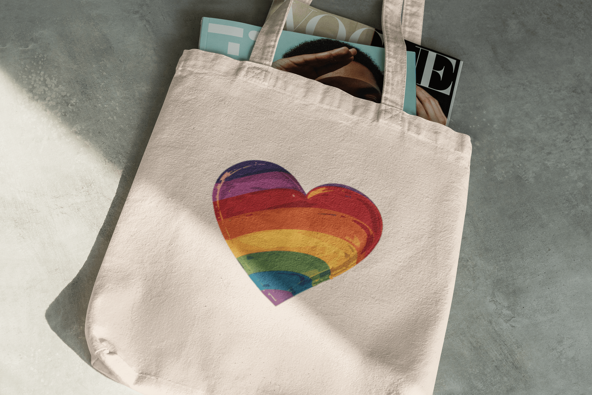 Rainbow-coloured Heart - Tote Bag - Bags The Lucky Wombat