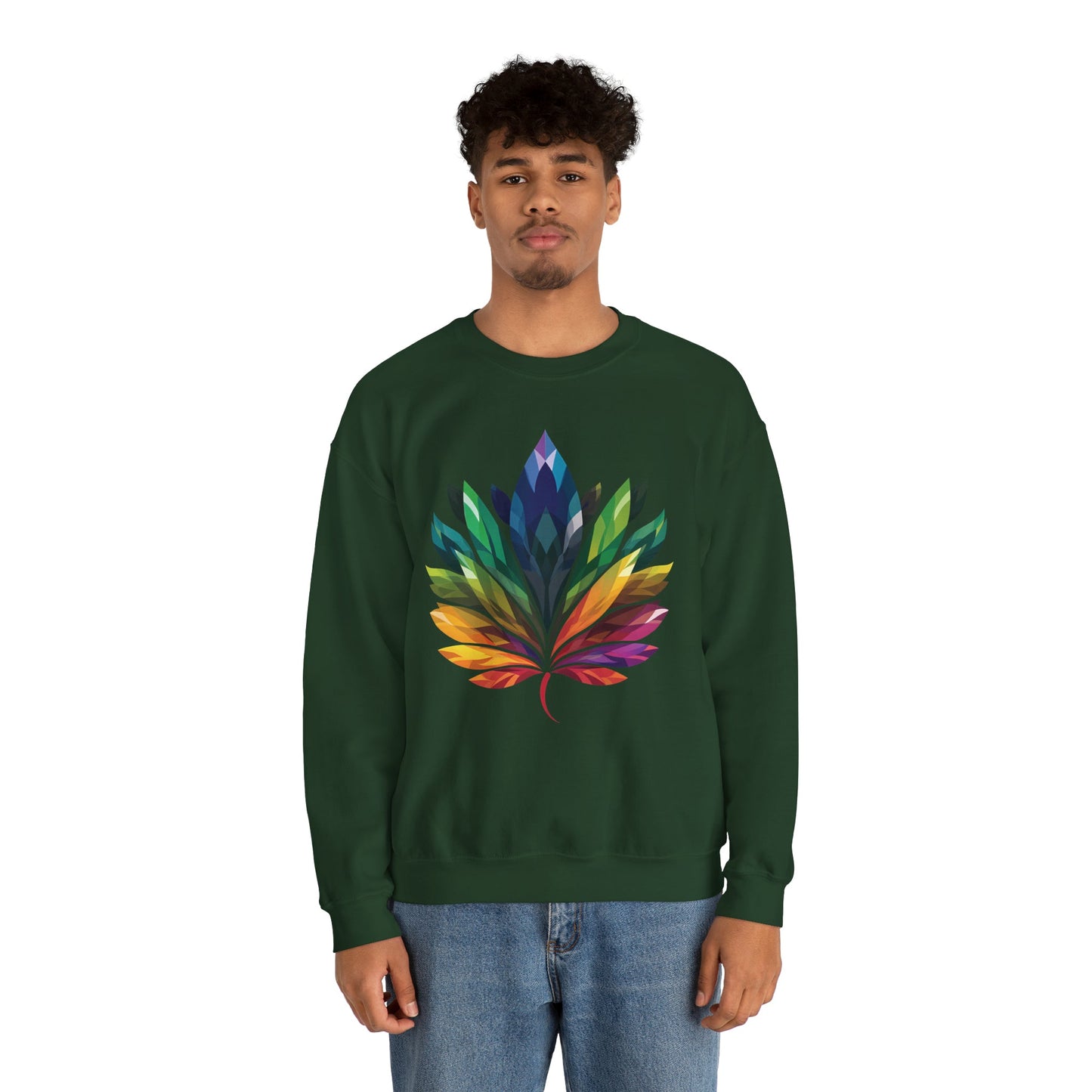Rainbow - Coloured Leaf Unisex Sweatshirt - Sweatshirt - The Lucky Wombat