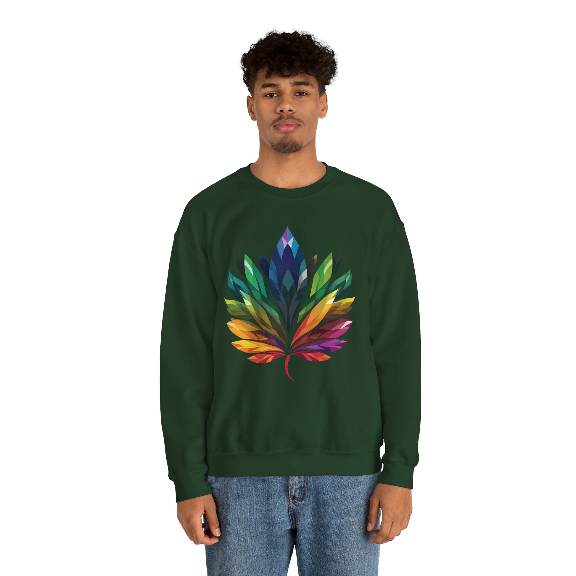 Rainbow - Coloured Leaf Unisex Sweatshirt - Sweatshirt - The Lucky Wombat