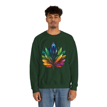 Rainbow - Coloured Leaf Unisex Sweatshirt - Sweatshirt - The Lucky Wombat