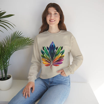 Rainbow - Coloured Leaf Unisex Sweatshirt - Sweatshirt - The Lucky Wombat