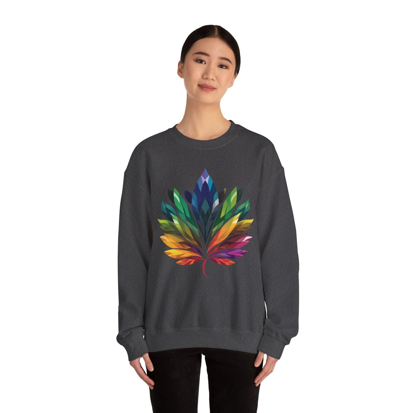 Rainbow - Coloured Leaf Unisex Sweatshirt - Sweatshirt - The Lucky Wombat