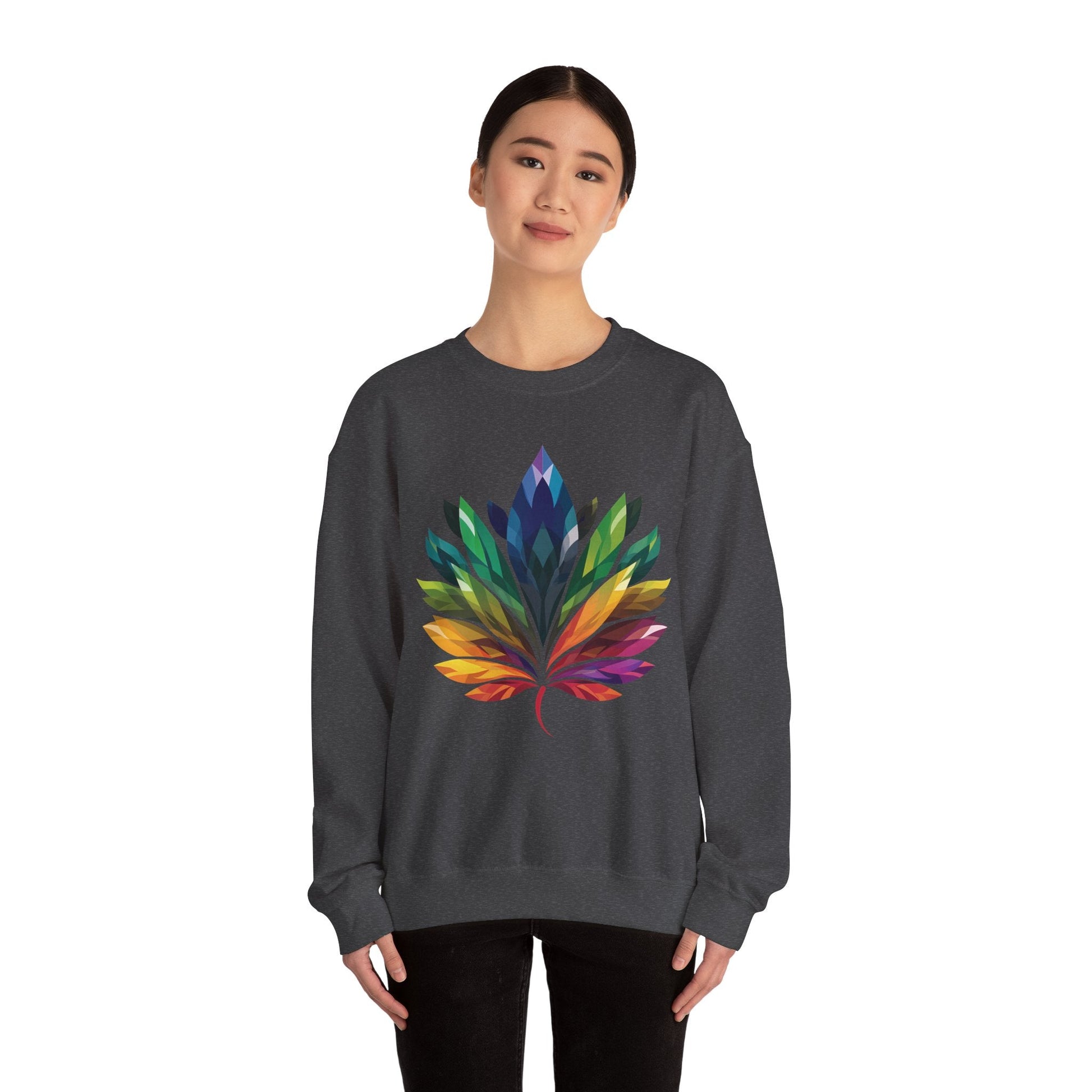 Rainbow - Coloured Leaf Unisex Sweatshirt - Sweatshirt - The Lucky Wombat