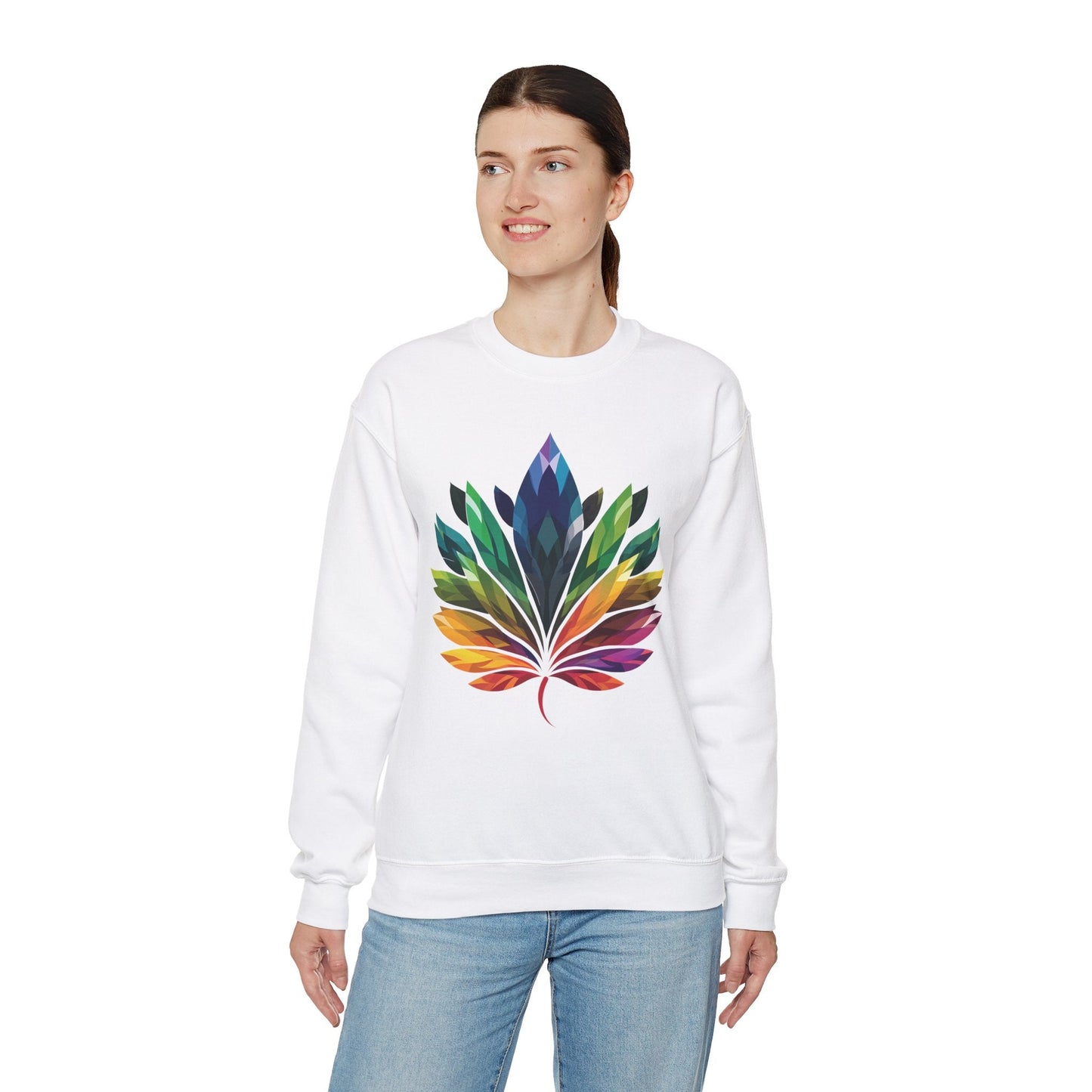 Rainbow - Coloured Leaf Unisex Sweatshirt - Sweatshirt - The Lucky Wombat