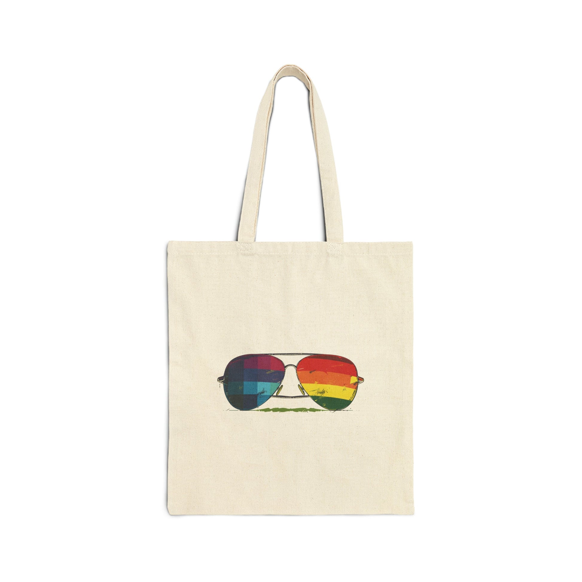 Rainbow Glasses - Tote Bag - Bags - Natural - 15" x 16" - The Lucky Wombat