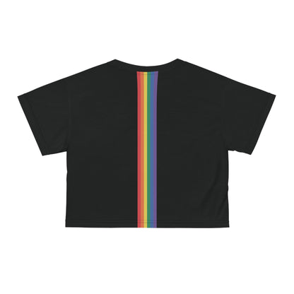 Rainbow Heart Ornament - Black Crop Top - All Over Prints - The Lucky Wombat