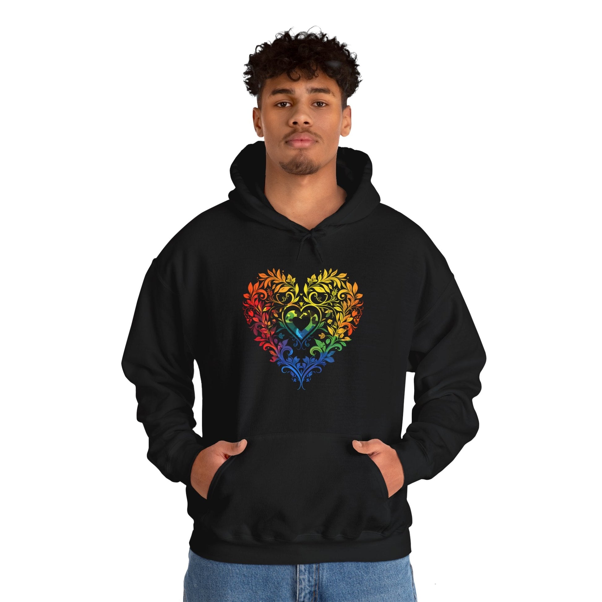 Rainbow Heart Ornament - Unisex Hoodie - Hoodie - The Lucky Wombat