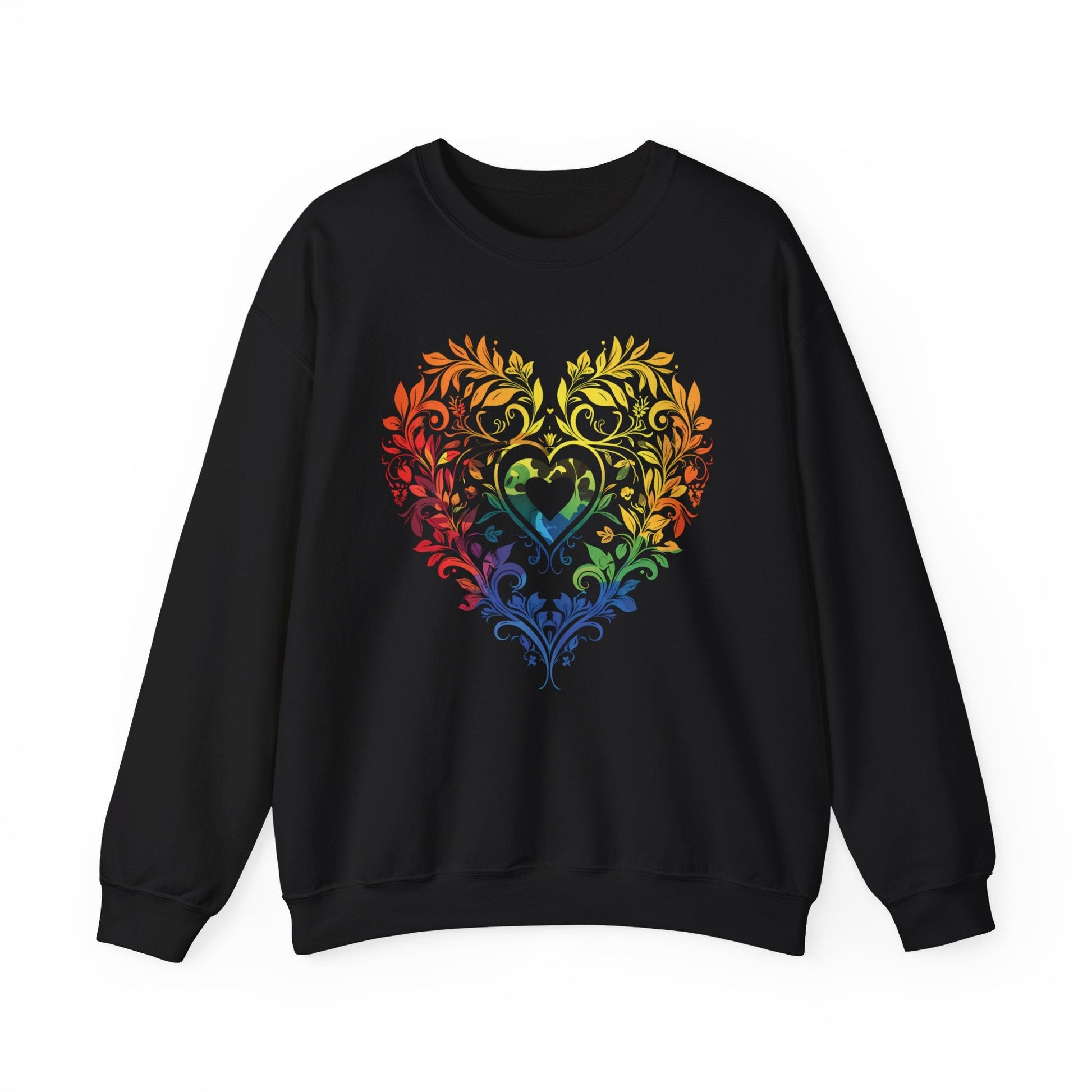Rainbow Heart Ornament - Unisex Sweatshirt - Sweatshirt - The Lucky Wombat