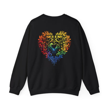Rainbow Heart Ornament - Unisex Sweatshirt - Sweatshirt - The Lucky Wombat